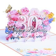 Minxio Happy Birthday Up Card 5x7 Inch Birthday 3D Greeting Card with Envelope, 30th